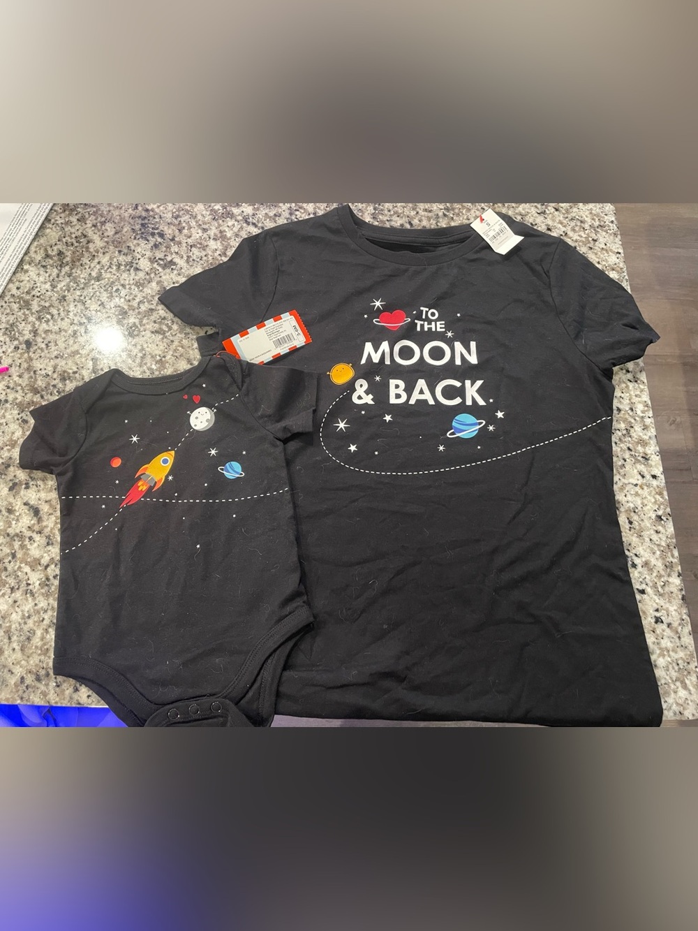 Matching 'To The Moon & Back' Tee + Baby Bodysuit Set - Women S Baby 3-6M NWT